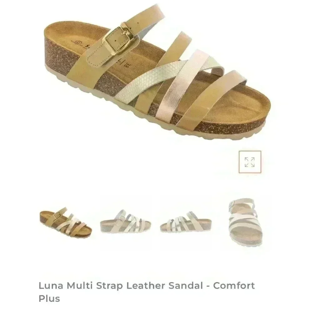 Sanosan Luna Multi Strap Leather Sandal Comfort Plus Women’s Size 42